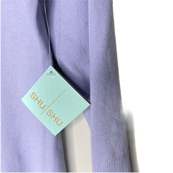 VTG Shu Shu Full Zip Ribbed Cardigan Sweater in Lavender Purple Size Small NWT - Picture 3 of 7